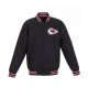 Kansas City Chiefs Black Poly Twill Varsity Jacket