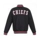 Kansas City Chiefs Black Poly Twill Varsity Jacket