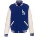 LA Dodgers Royal and White Varsity Wool Leather Jacket