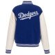 LA Dodgers Royal and White Varsity Wool Leather Jacket