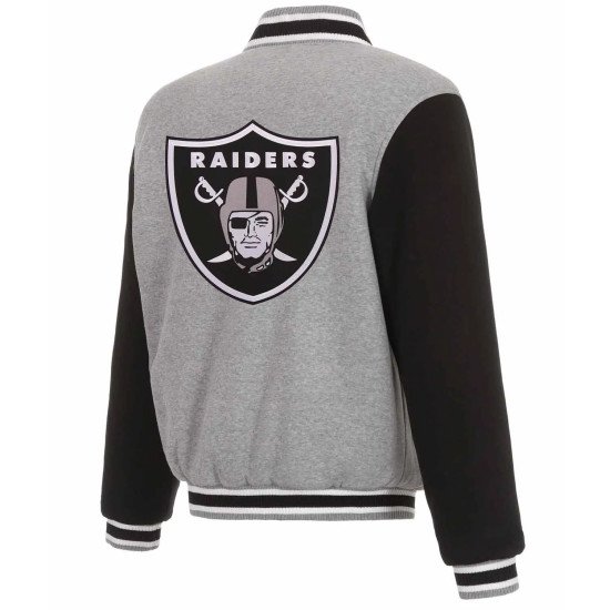 Las Vegas Raiders Varsity Black and Gray Wool Jacket