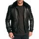 Men's Air Force Leather Bomber Jacket with Fur Collar