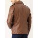 Men's Asymmetric Brown Leather Biker Jacket