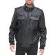 Men's Aviator Black Leather Bomber Jacket