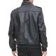 Men's Aviator Black Leather Bomber Jacket