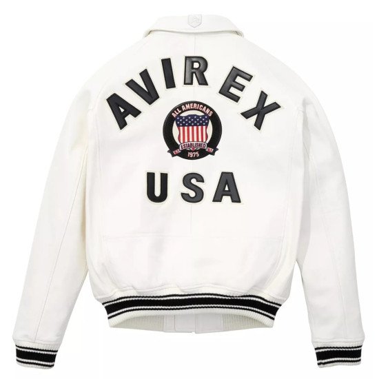 Men's Avirex Real Bomber American Flight Jacket Sheep Leather Jacket