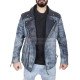 Men's Black Vintage Denim & Leather Biker Jacket