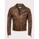 Men's Brown Distressed Motorcycle Leather Jacket