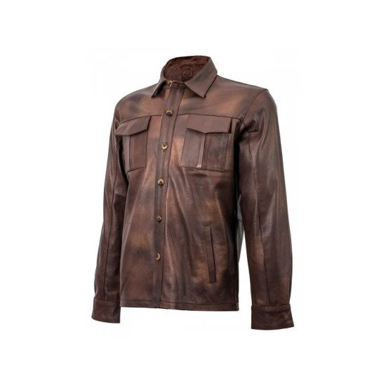 Men's Classic Vintage Style Leather Brown Jacket