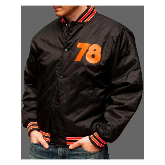 Men's Nylon Black Bomber Halloween 78 Jacket