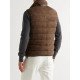 Men's Puffer Brown Suede Leather Vest