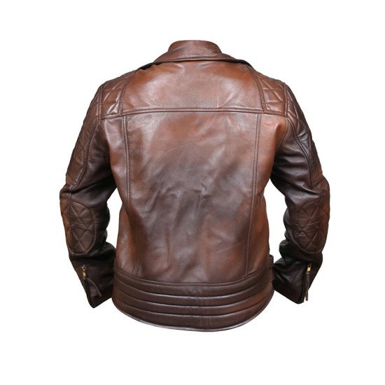 Men's Rustic Brown Leather Motorcycle Jacket