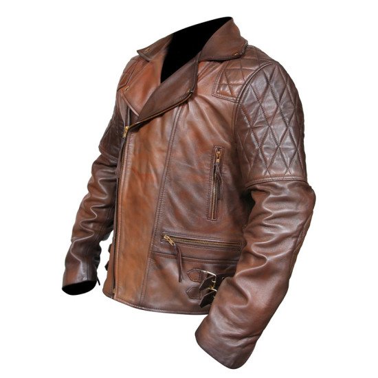 Men's Rustic Brown Leather Motorcycle Jacket