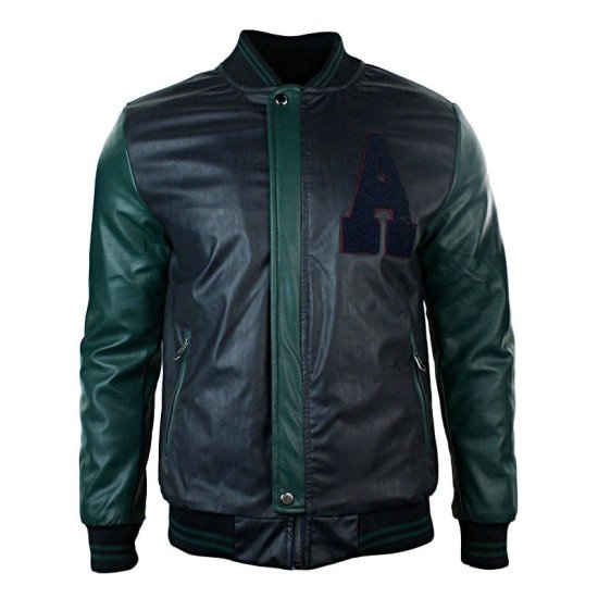 Men's Synthetic Leather Baseball Jacket