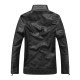 Men's Vintage Black Standing Collar Leather Jacket