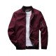 Mens Slim Fit Maroon Cotton Bomber Jacket