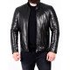 Men’s Fitted Black Biker Leather Jacket