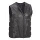 Men’s Bullet Proof Style Black Leather Motorcycle Vest