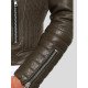 Men’s Quilted Leather Motorcycle Jacket (Brown)