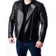 Men’s Quilted Motorcycle Black Leather Jacket