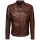 Men’s Retro Café Racer Leather Biker Jacket