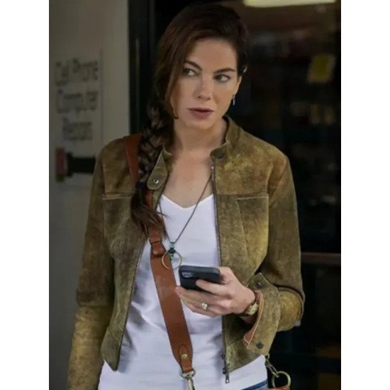 Michelle Monaghan Echoes Leni and Gina Suede Leather Jacket