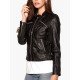 Minimalist Black Leather Biker Jacket