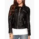 Minimalist Black Leather Biker Jacket