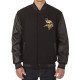 Minnesota Vikings Varsity Black Wool and Leather Jacket