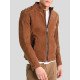 Mule Brown Biker Leather Jacket For Men’s