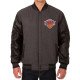 NY Knicks Charcoal and Black Varsity Jacket