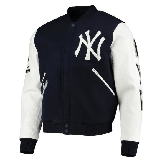 NY Yankees Varsity Navy Blue and White Jacket