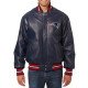 New England Patriots Varsity Navy Leather Jacket