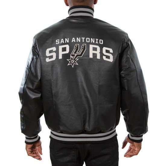 San Antonio Spurs Varsity Black Leather Jacket