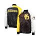 San Diego Padres Brown and Gold Varsity Satin Jacket