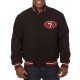 San Francisco 49ers Embroidered Black Wool Jacket