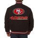 San Francisco 49ers Embroidered Black Wool Jacket