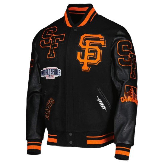 San Francisco Giants Black Mash Up Varsity Jacket