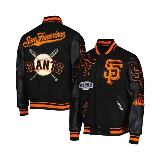 San Francisco Giants Black Mash Up Varsity Jacket