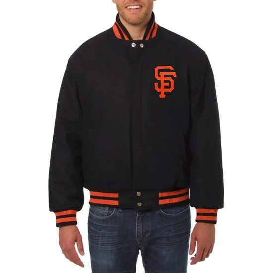 San Francisco Giants Varsity Black Wool Jacket