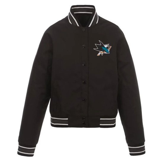 San Jose Sharks Front Hit Poly Twill Black Jacket