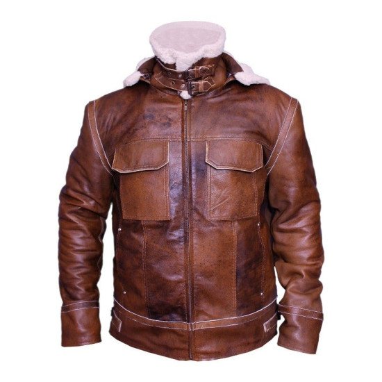 Shearling Fur Real Leather Aviator Jacket