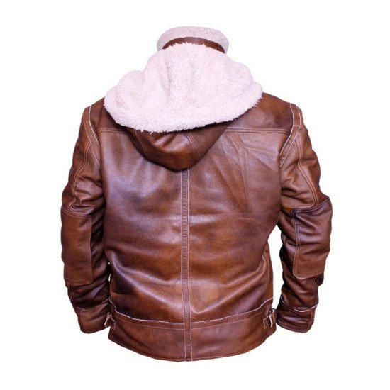 Shearling Fur Real Leather Aviator Jacket