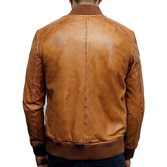 Sheepskin Leather Bomber Jacket