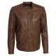 Sheepskin Leather Jacket Camel Brown