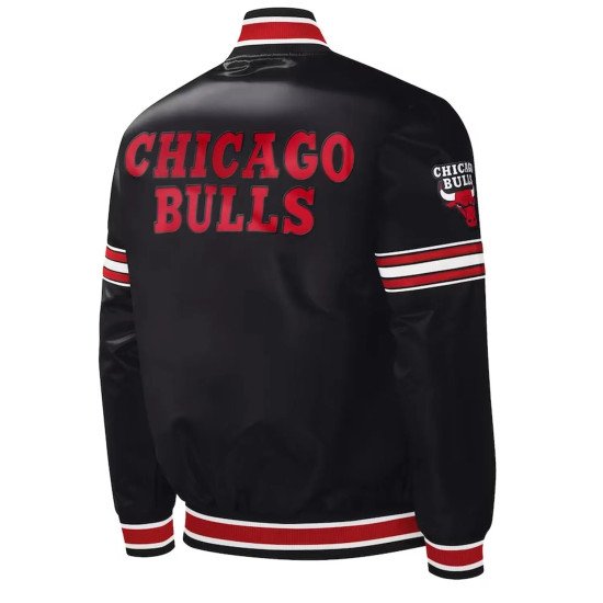 Slider Chicago Bulls Black Varsity Satin Jacket