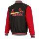 St. Louis Cardinals Black Red Poly-Twill Jacket