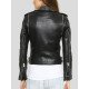 Studded Black Motorcycle Leather Jacket Women