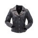 Studded Black Motorcycle Leather Jacket for Women