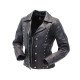 Studded Black Motorcycle Leather Jacket for Women